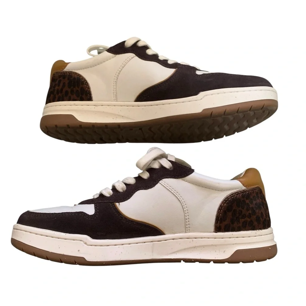 Madewell Court Sneakers Calf Hair, Leather, Suede - Espresso Bean Animal Print